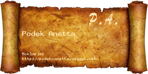 Podek Anetta névjegykártya